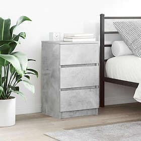 vidaXL Nightstand 3 Drawers Concrete Grey 39x35x65cm
