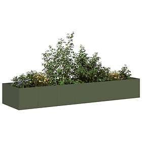 vidaXL Planter Pot Olive Green 280x80x40 cm Steel