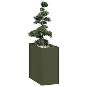 vidaXL Planter Pot Olive Green 40x80x80 cm Steel