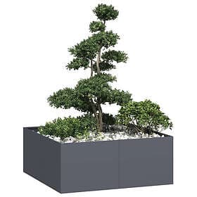 vidaXL Planter Pot Anthracite 100x100x40 cm Steel