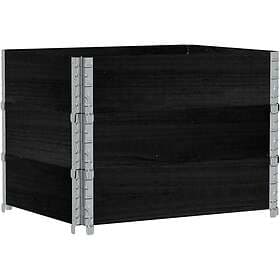 vidaXL Pallkragar 3 st svart 80x60 cm massivt furu