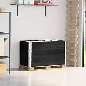 vidaXL Pallkragar 3 st svart 100x50 cm massivt furu