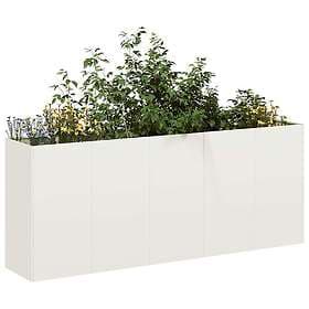 vidaXL Planter Pot 200x40x80 cm Cold Rolled Steel White