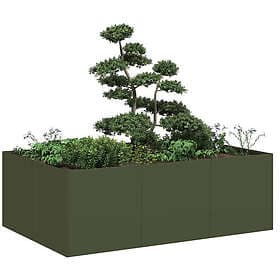 vidaXL Planter Pot Olive Green 120x80x40 cm Steel