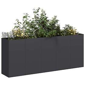 vidaXL Planter Pot Black 200x40x80 cm Cold Rolled Steel