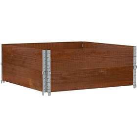 vidaXL Pallkragar 2 st brun 100x100 cm massivt furu
