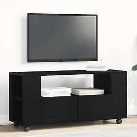 vidaXL TV Stand with wheels black oak 102x34.5x43 cm engineered wood