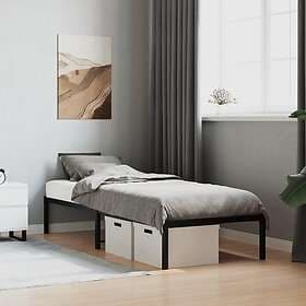 vidaXL Sängram metall svart 75x190 cm