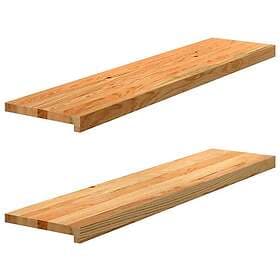 vidaXL Window Sills 2 pcs light brown 110x25x2 cm solid oak