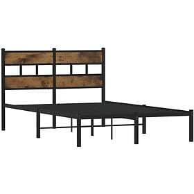 vidaXL Sängram utan madrass metall rökfärgad ek 120x200 cm