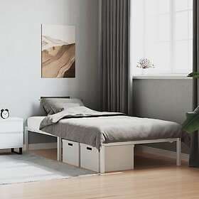 vidaXL Sängram metall vit 100x190 cm