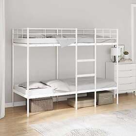 vidaXL Våningssäng utan madrass vit 75x190 cm stål