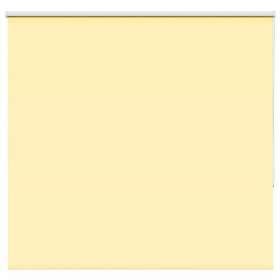vidaXL Rullgardin mörkläggningsgul 145x130 cm tyg bredd 141,6 cm