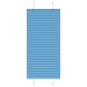 vidaXL Plisserad persienn blå 60x150cm tyg bredd 59,4cm polyester