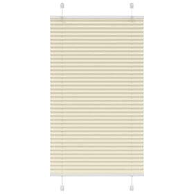 vidaXL Plisserad persienn cremefärgad 75x100 cm tyg bredd 74,4 cm