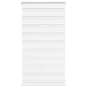vidaXL Rullgardin zebra vit 75x100 cm tyg bredd 70,9 cm polyester