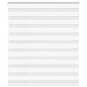 vidaXL Rullgardin zebra vit 135x100 cm tyg bredd 130,9 cm polyester