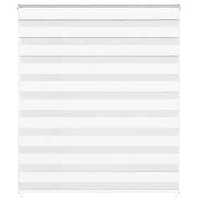 vidaXL Rullgardin zebra vit 125x150 cm tyg bredd 120,9 cm polyester