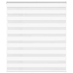 vidaXL Rullgardin zebra vit 130x100 cm tyg bredd 125,9 cm polyester