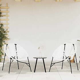 vidaXL Garden Chair Set 3 pcs Black and White Faux Rattan 4009293