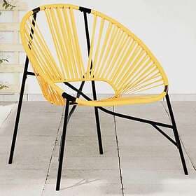 vidaXL Garden Egg Chair Black and Yellow Poly Rattan 4009290