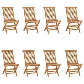 vidaXL Hopfällbara trädgårdsstolar 8 st massiv teak 3096592