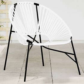 vidaXL 4009288 Hanging Chair Black and White Faux Rattan