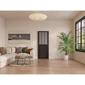 Vente Unique Bloc door reversible aluminum frosted glass workshop style H204 x L