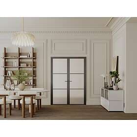 Vente Unique MASERU Folding Door Aluminum Frosted Glass 2 x H204 x L93 cm