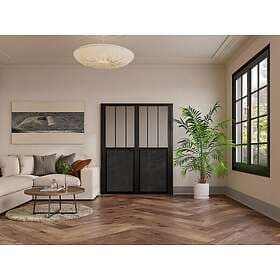 Vente Unique Bloc porte reversible Folding Door Aluminum Tempered Glass Workshop