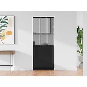 Vente Unique ARTISTO II Sliding Door Tempered Glass Black H205 x L63 cm