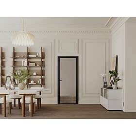 Vente Unique LOXTON Folding Door Aluminum Smoked Tempered Glass H204 x L83 cm