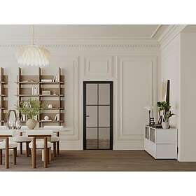 Vente Unique SEROTO Reversible Door Aluminum Smoked Tempered Glass H204 x L83 cm