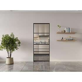 Vente Unique SINCA II Sliding Door Aluminum Transparent Tempered Glass H205 x L6