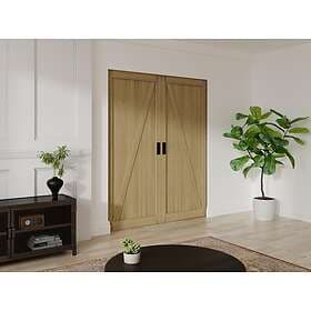 Vente Unique BALERMA Sliding Door Wood Natural Light 2 x H205 x L63 cm