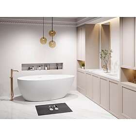 Vente Unique APULIA Asymmetric Island Bathtub Matte Acrylic 160x82x58cm