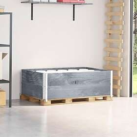 vidaXL Pallkragar 2 st grå 120x80 cm massivt furu 4010277