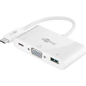 Goobay USB-C™ Multiport Adapter USB 3,0+VGA+C PD, vit