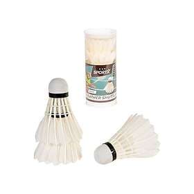 SportX Shuttle Feathers White in Case 3 pcs.