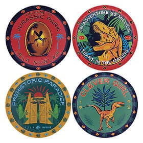FaNaTtik Jurassic Park Printed Drinks Coasters