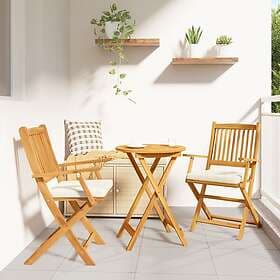 vidaXL Outdoor Chair Cream White Wood Foldable Rectangular 42000955