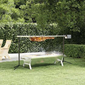 vidaXL Automatisk grill med bricka stål rostfritt