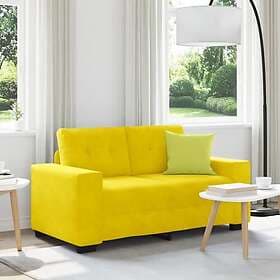 vidaXL Sofa (2-seater) Yellow velvet