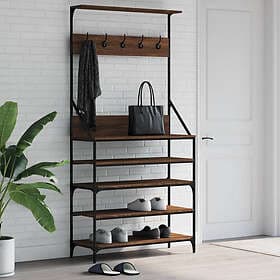 vidaXL Coat Rack with Shoe Storage Brown Oak 90x34x184 cm