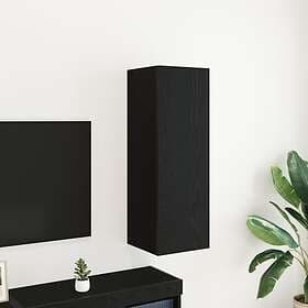 vidaXL Väggmonterad TV-bänk i svart ek, 30,5x30x90 cm, tillverkad av konstruerat