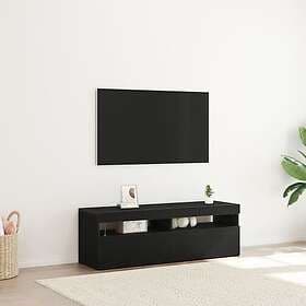 vidaXL TV-bänk med LED Svart Ek 120x35x40 cm Konstruerat trä