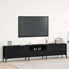 vidaXL TV-bänk med låda Svart Ek 200x25x44 cm Konstruerat trä