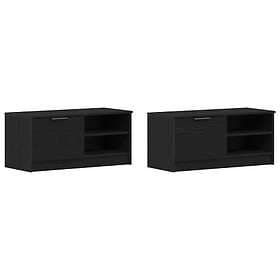 vidaXL TV-bänk 2 delar Svart Ek 80x35x36,5 cm Konstruerat trä