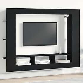 vidaXL TV-bänk Väggmonterad Svart Ek 152x22x113 cm