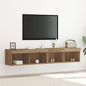 vidaXL TV-väggskåp med LED-lampor 2 stycken Artisan Ek 80x30x30 cm